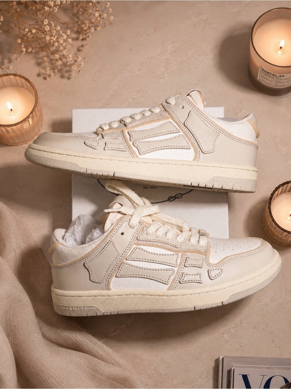 New authentic AMIRI Collegiate Skel  Sneakers Birch White Men’s EU 40/US 7